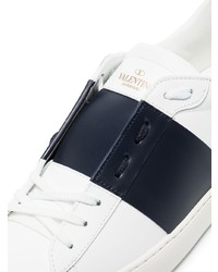 weiße und schwarze Leder niedrige Sneakers von Valentino Garavani