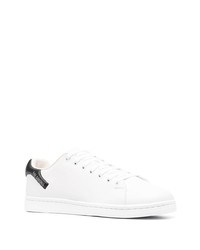 weiße und schwarze Leder niedrige Sneakers von Raf Simons