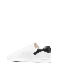 weiße und schwarze Leder niedrige Sneakers von Raf Simons