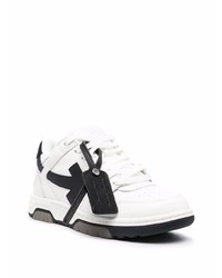 weiße und schwarze Leder niedrige Sneakers von Off-White