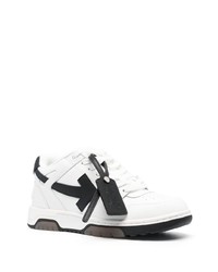 weiße und schwarze Leder niedrige Sneakers von Off-White