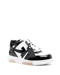 weiße und schwarze Leder niedrige Sneakers von Off-White