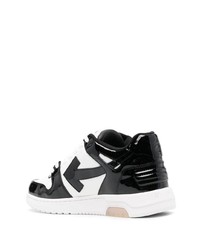 weiße und schwarze Leder niedrige Sneakers von Off-White