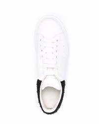 weiße und schwarze Leder niedrige Sneakers von Alexander McQueen