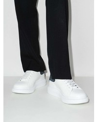 weiße und schwarze Leder niedrige Sneakers von Alexander McQueen