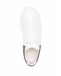 weiße und schwarze Leder niedrige Sneakers von Alexander McQueen