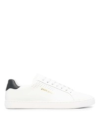 weiße und schwarze Leder niedrige Sneakers von Palm Angels