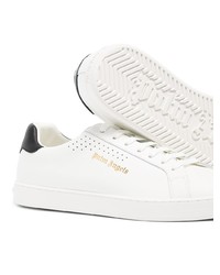 weiße und schwarze Leder niedrige Sneakers von Palm Angels