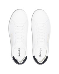 weiße und schwarze Leder niedrige Sneakers von Palm Angels