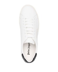 weiße und schwarze Leder niedrige Sneakers von Palm Angels