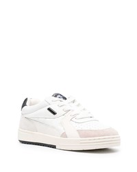 weiße und schwarze Leder niedrige Sneakers von Palm Angels