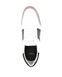 weiße und schwarze Leder niedrige Sneakers von Sandro Paris