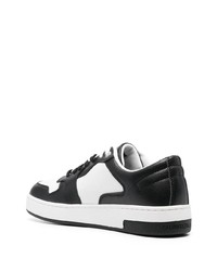 weiße und schwarze Leder niedrige Sneakers von Calvin Klein Jeans