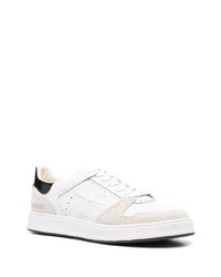 weiße und schwarze Leder niedrige Sneakers von Premiata