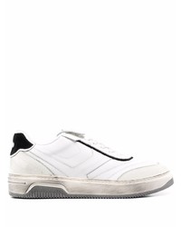 weiße und schwarze Leder niedrige Sneakers von Pantofola D'oro