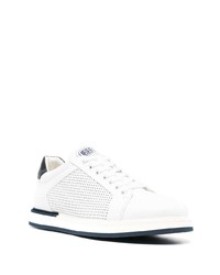 weiße und schwarze Leder niedrige Sneakers von Casadei