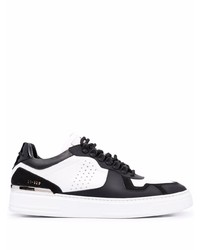 weiße und schwarze Leder niedrige Sneakers von Philipp Plein