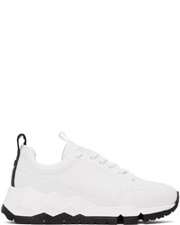 weiße und schwarze Leder niedrige Sneakers von Pierre Hardy