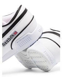 weiße und schwarze Leder niedrige Sneakers von Reebok