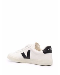 weiße und schwarze Leder niedrige Sneakers von Veja