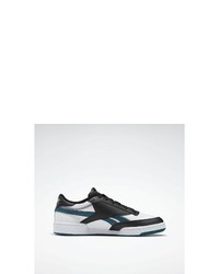 weiße und schwarze Leder niedrige Sneakers von Reebok Classic