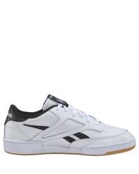 weiße und schwarze Leder niedrige Sneakers von Reebok Classic