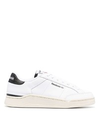 weiße und schwarze Leder niedrige Sneakers von Reebok