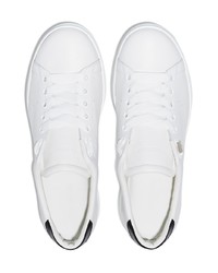 weiße und schwarze Leder niedrige Sneakers von New Standard Edition