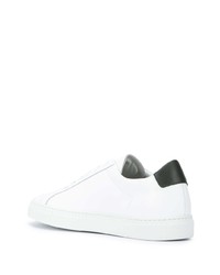 weiße und schwarze Leder niedrige Sneakers von Common Projects