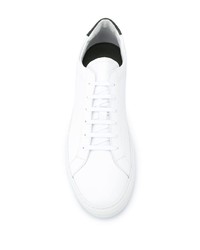 weiße und schwarze Leder niedrige Sneakers von Common Projects