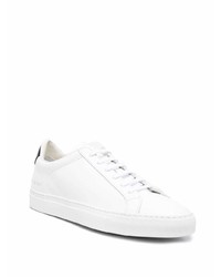 weiße und schwarze Leder niedrige Sneakers von Common Projects