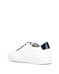 weiße und schwarze Leder niedrige Sneakers von Common Projects