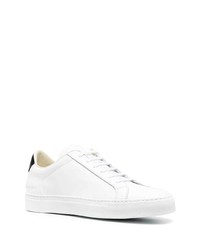 weiße und schwarze Leder niedrige Sneakers von Common Projects