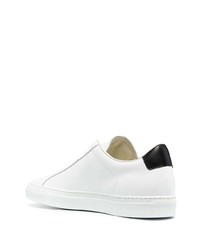 weiße und schwarze Leder niedrige Sneakers von Common Projects