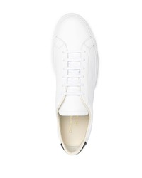 weiße und schwarze Leder niedrige Sneakers von Common Projects