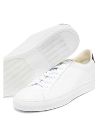 weiße und schwarze Leder niedrige Sneakers von Common Projects