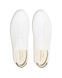 weiße und schwarze Leder niedrige Sneakers von Common Projects