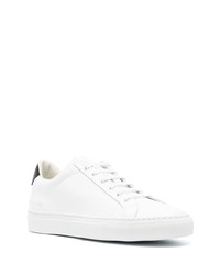 weiße und schwarze Leder niedrige Sneakers von Common Projects