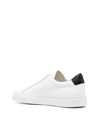 weiße und schwarze Leder niedrige Sneakers von Common Projects