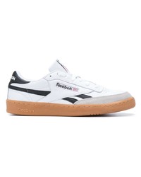 weiße und schwarze Leder niedrige Sneakers von Reebok