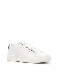 weiße und schwarze Leder niedrige Sneakers von PS Paul Smith