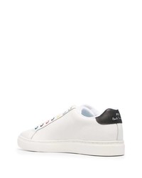 weiße und schwarze Leder niedrige Sneakers von PS Paul Smith