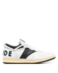 weiße und schwarze Leder niedrige Sneakers von Rhude