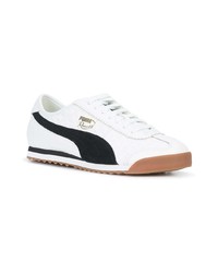 weiße und schwarze Leder niedrige Sneakers von Puma