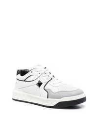 weiße und schwarze Leder niedrige Sneakers von Valentino Garavani