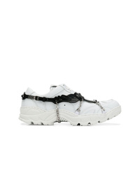 weiße und schwarze Leder niedrige Sneakers von Rombaut