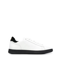 weiße und schwarze Leder niedrige Sneakers von Rov