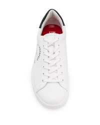 weiße und schwarze Leder niedrige Sneakers von Karl Lagerfeld