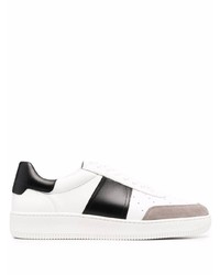 weiße und schwarze Leder niedrige Sneakers von Sandro