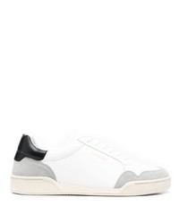 weiße und schwarze Leder niedrige Sneakers von Sandro